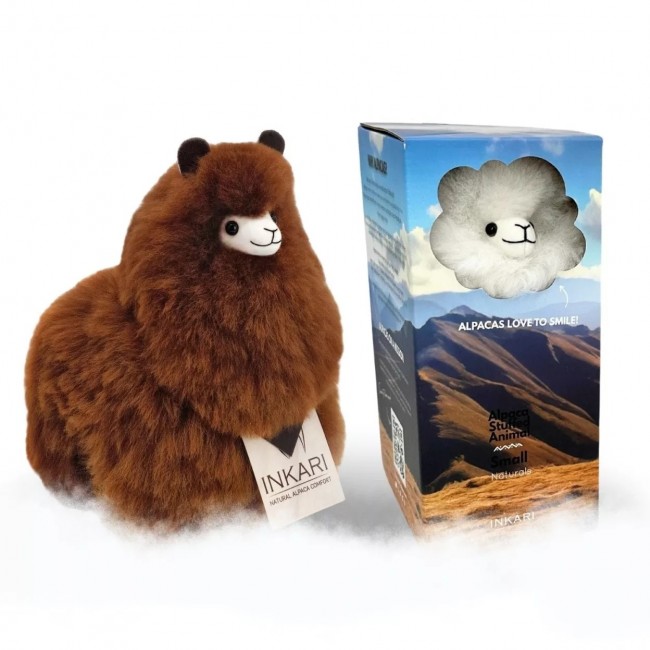 Puszysta maskotka Alpaka Inkari Naturals - Walnut 23 cm