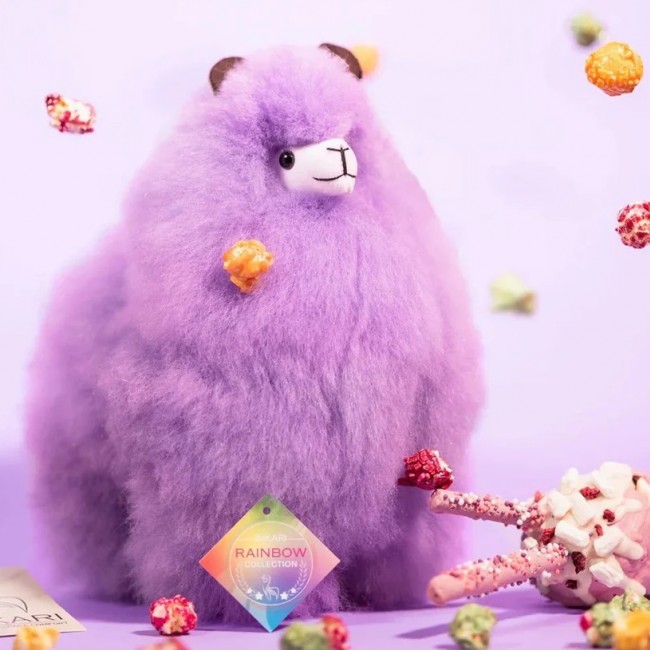 Puszysta maskotka Alpaka Inkari Rainbows - Violet 23 cm