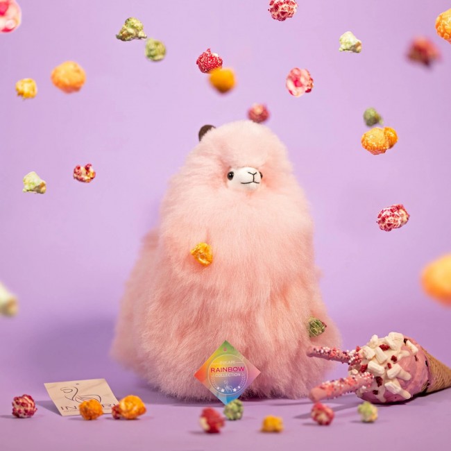 Puszysta maskotka Alpaka Inkari Rainbows - Cotton Candy 23 cm