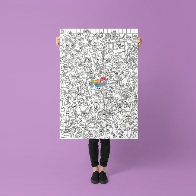 Gigantyczna kolorowanka OMY - Kitty 100x70 cm