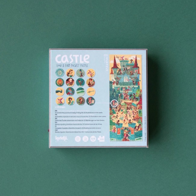 Puzzle kieszonkowe z grą obserwacyjną Londji - Zamek 100 el.