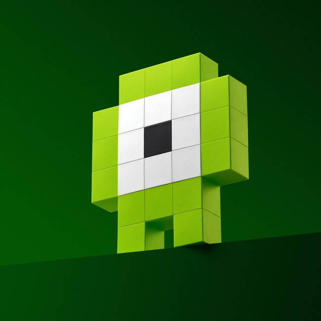Klocki konstrukcyjne Pixio VoxArt - Green Monsters