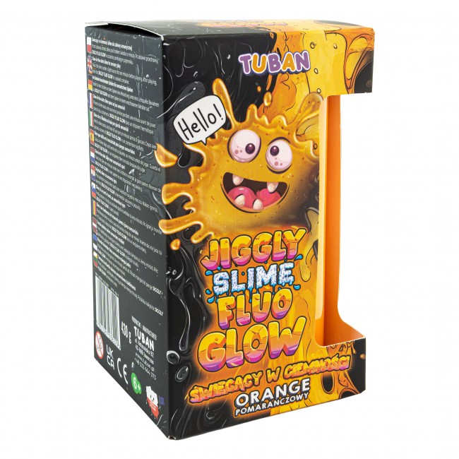 Zestaw JGGLY SLIME FLUO GLOW TUBAN – pomarańczowy 430g