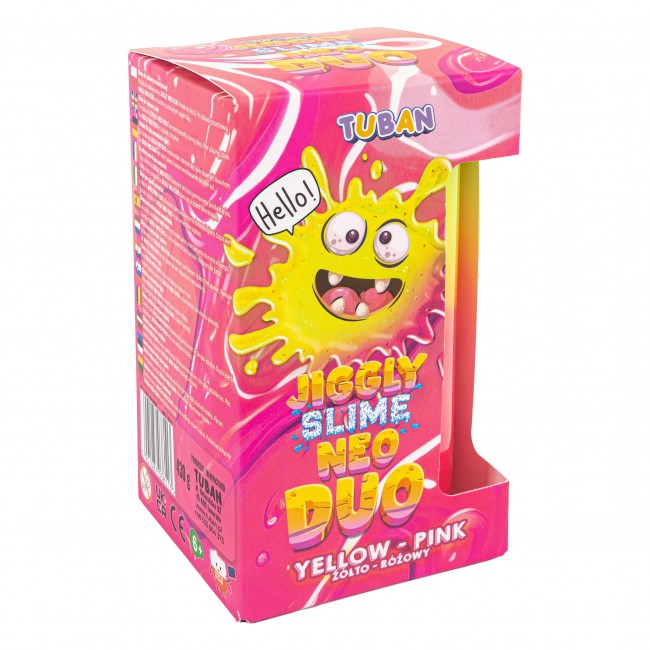 Zestaw JIGGLY SLIME NEO DUO TUBAN – żółto-różowy 430g