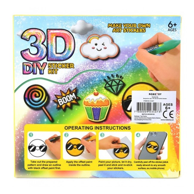 Kolorowe markery dla dzieci Robetoy do malowania 3D - 10 sztuk