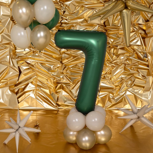 Balon foliowy Party Deco 86 cm - Cyfra 7 butelkowa zieleń