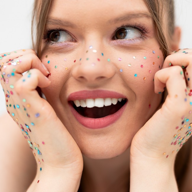 Brokat do twarzy Party Deco - Piegi na twarz mix