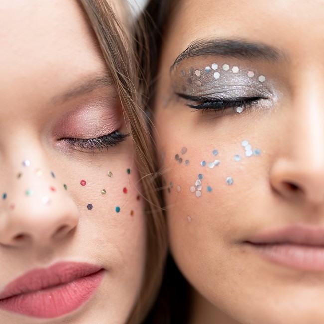 Brokat do twarzy Party Deco - Piegi na twarz mix