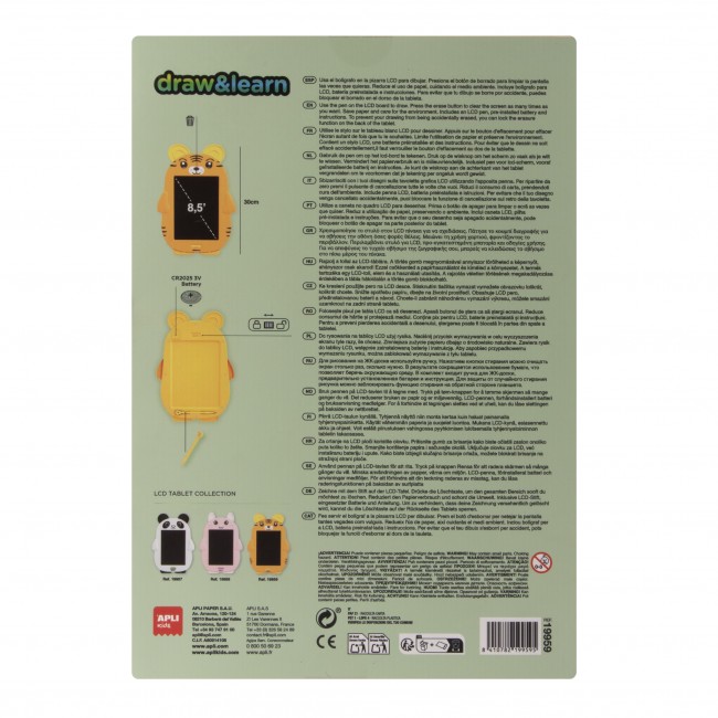 Magiczny tablet LCD do rysowania Apli Kids - Tygrys