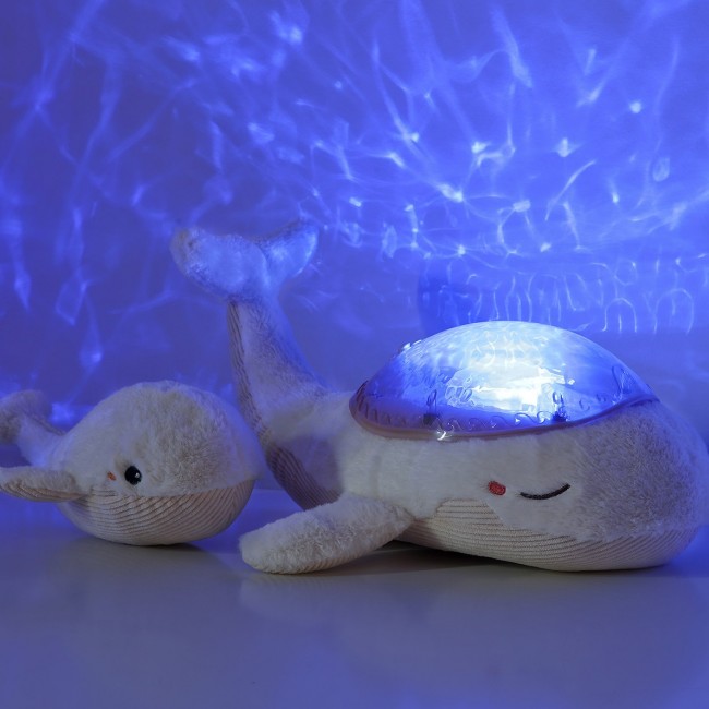 Projektor z grzechotką Tranquil Whale™ Cloud B - Wieloryb biały