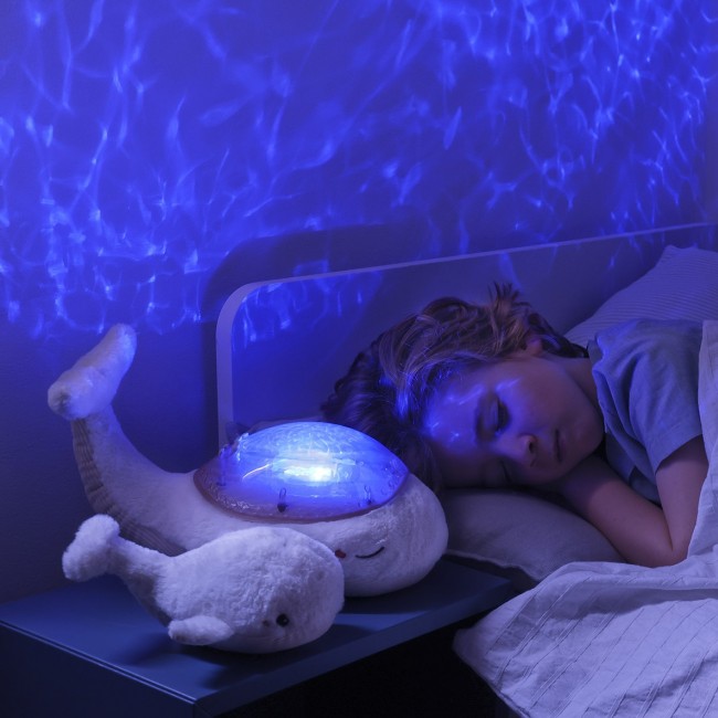 Projektor z grzechotką Tranquil Whale™ Cloud B - Wieloryb biały