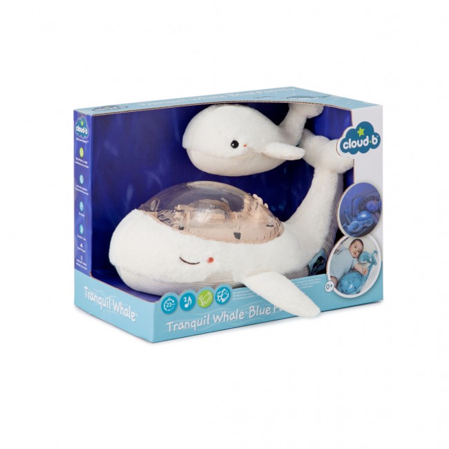 Projektor z grzechotką Tranquil Whale™ Cloud B - Wieloryb biały