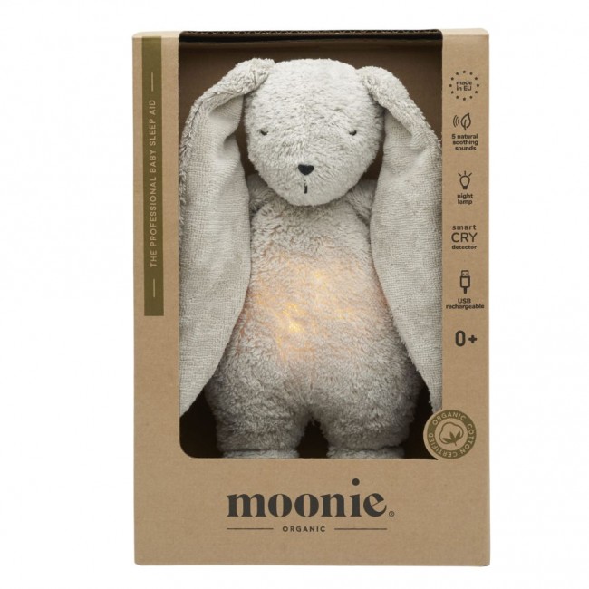 Szumiący królik z lampką Organic Moonie 2.0 - Gray