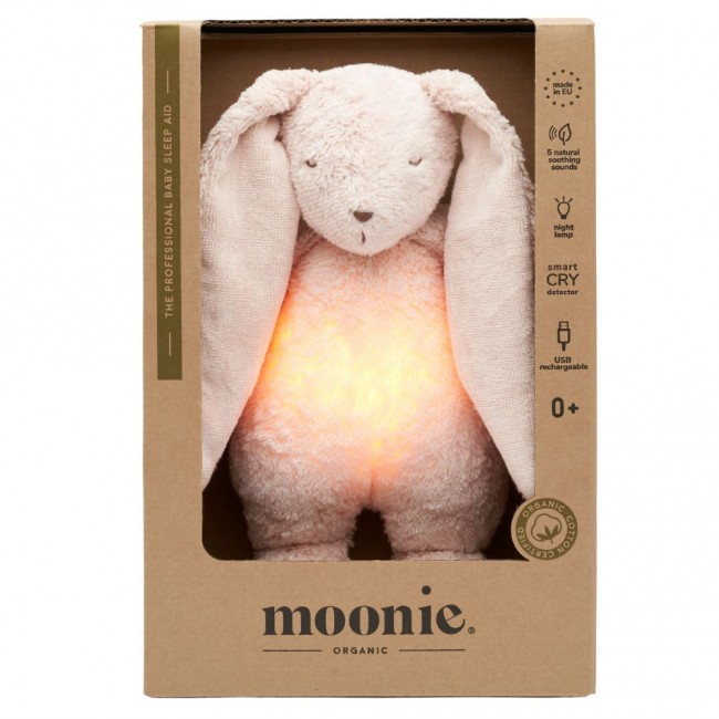 Szumiący królik z lampką Organic Moonie 2.0 - Rose