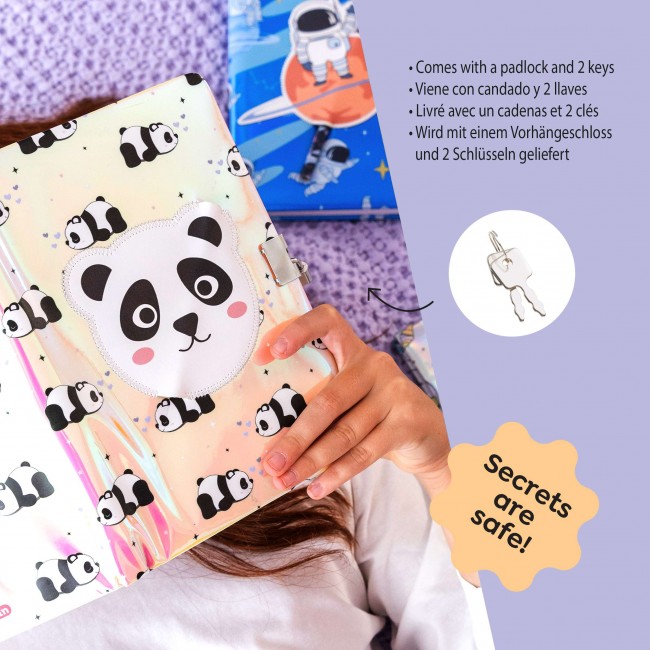 Pamiętnik holograficzny na kłódkę Miquelrius - Panda