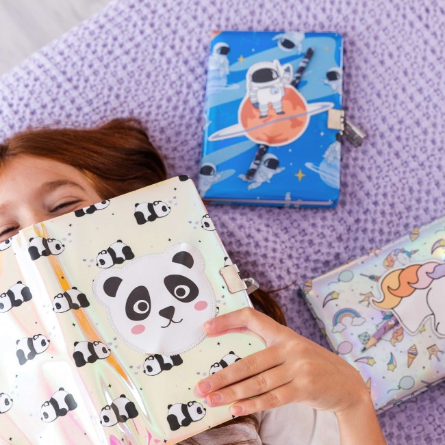 Pamiętnik holograficzny na kłódkę Miquelrius - Panda