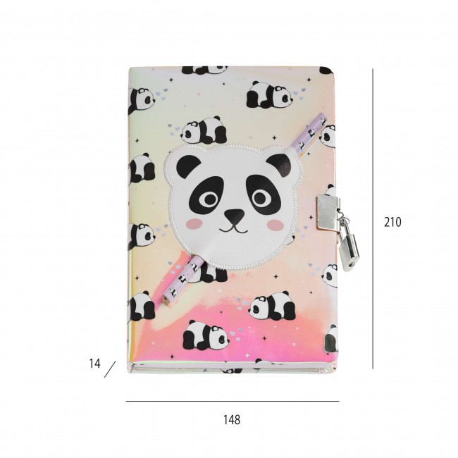 Pamiętnik holograficzny na kłódkę Miquelrius - Panda