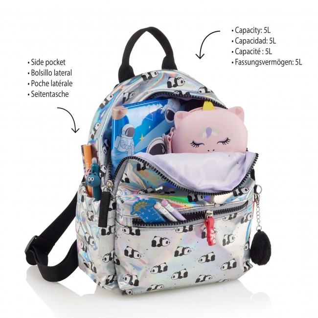 Mały holograficzny plecak Miquelrius - Panda 5L