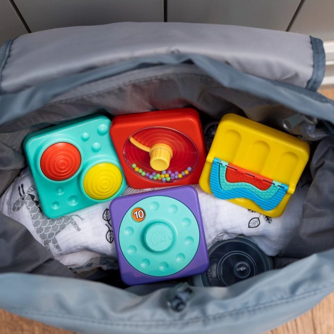 Zestaw 4 Sensorycznych Kwadratów z Kołem Zębatym PlayTab