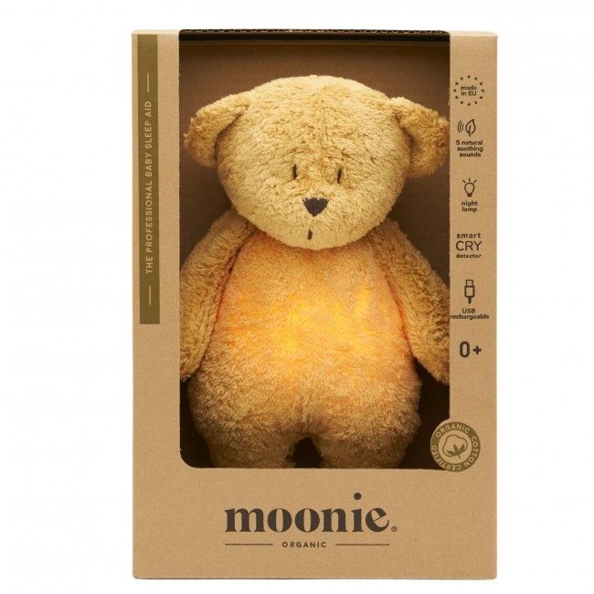 Szumiący miś z lampką Organic Moonie 2.0 - Honey