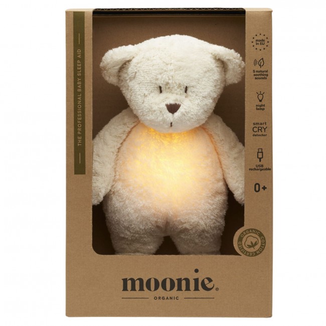 Szumiący miś z lampką Organic Moonie 2.0 - Polar