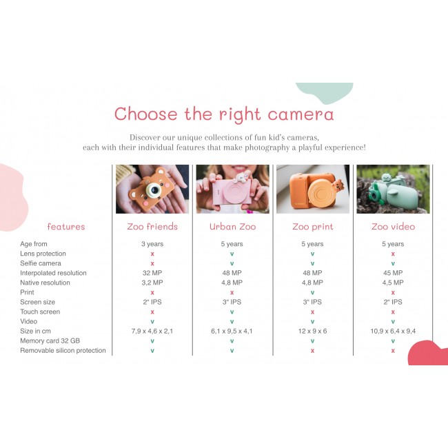 Aparat cyfrowy dla dzieci Full HD Urban Zoo The Zoofamily - Dinozaur zielony