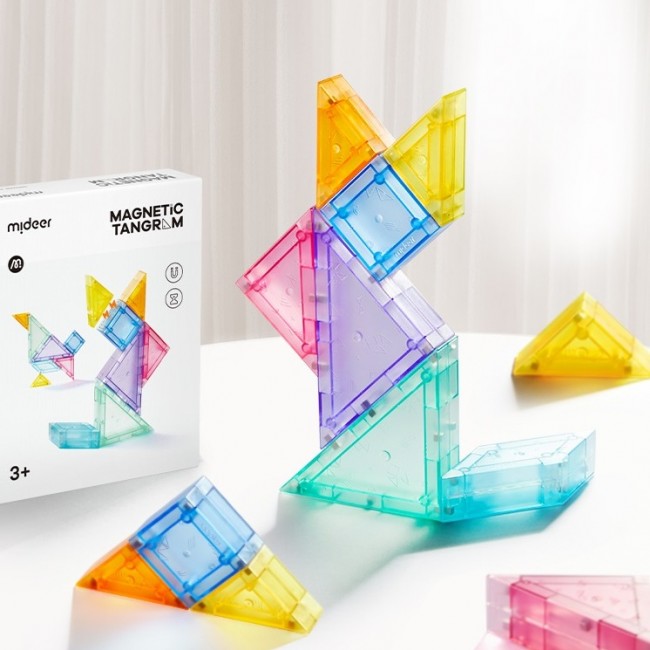 Klocki magnetyczne mideer - Tangram 3D z klepsydrą 7 el.
