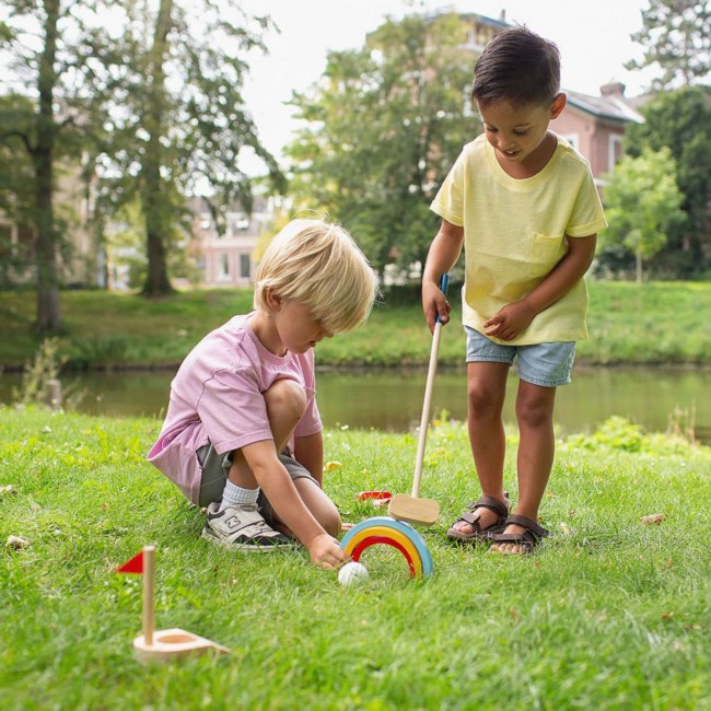 Drewniany zestaw do gry w golfa BS Toys