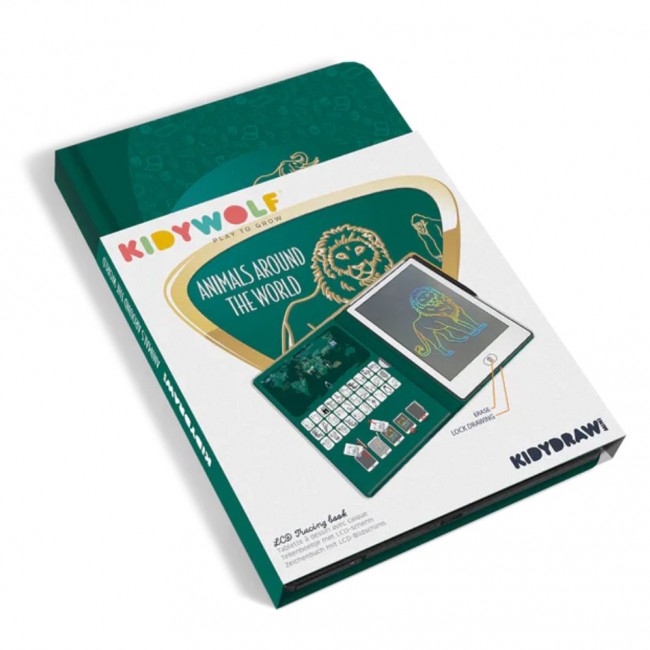 Podświetlany tablet do rysowania Kidydraw Mini Kidywolf - Zwierzęta dookoła świata