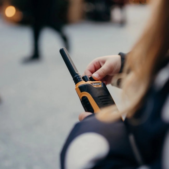 Zestaw krótkofalówek walkie talkie Kidywolf - zielono-pomarańczowe