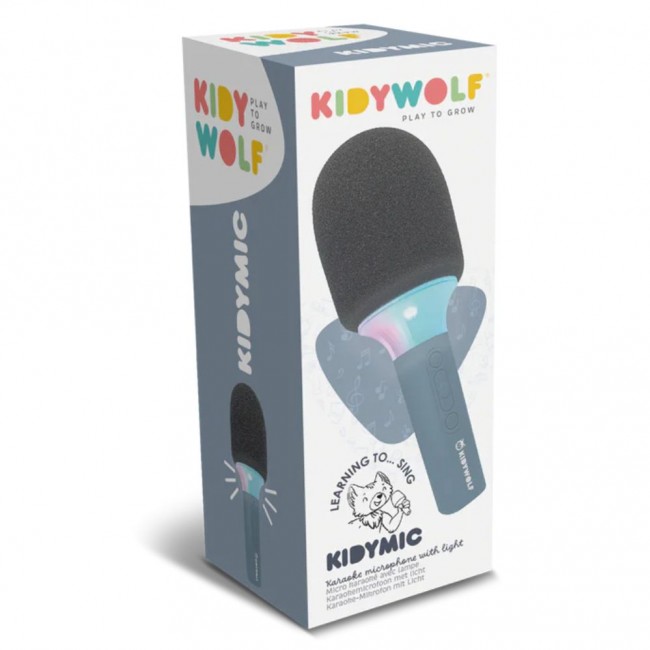 Świecący mikrofon Kidywolf z modulacją głosu - niebieski