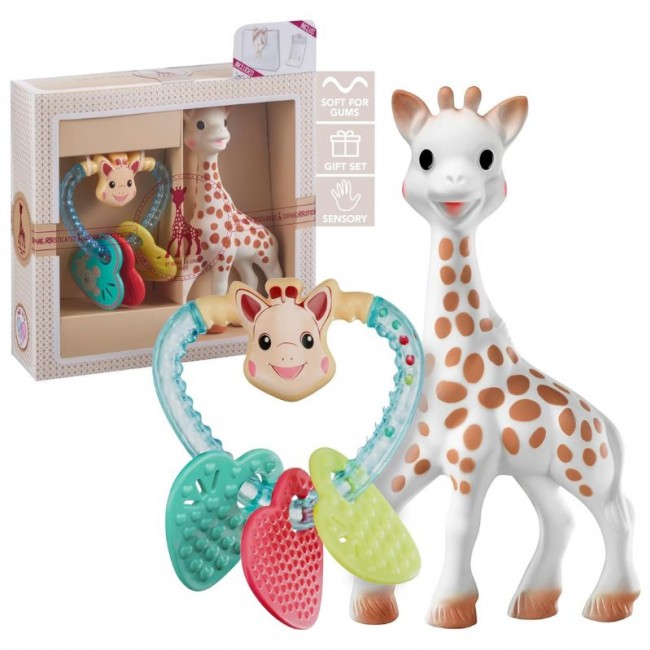 Zestaw upominkowy Żyrafa Sophie la girafe z grzechotką serce