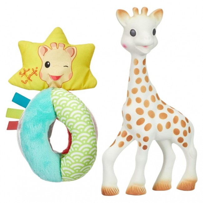 Zestaw upominkowy Żyrafa Sophie la girafe z miękką grzechotką