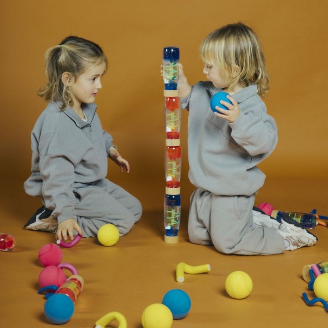 Butelka sensoryczna dwufazowa MOVE SPIRALA Petit Boum - Niebieska