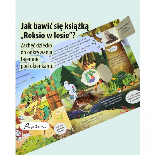 Książka "Reksio w lesie. Książka z okienkami" Wydawnictwo Papilon