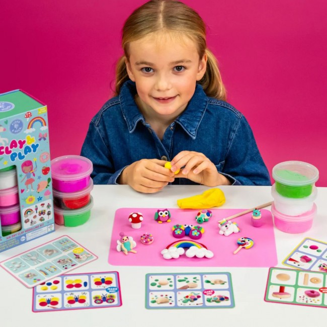 Zestaw z gliną Floss&Rock - Clay&Play Tęczowe Wróżki
