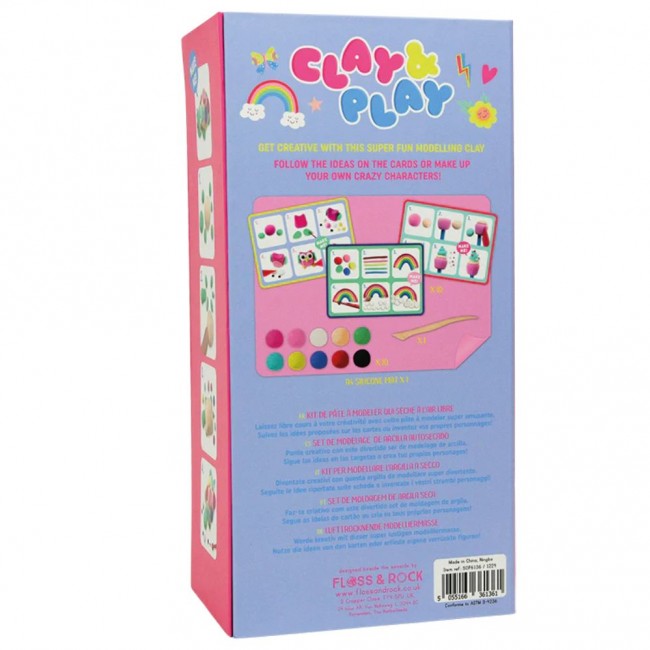 Zestaw z gliną Floss&Rock - Clay&Play Tęczowe Wróżki