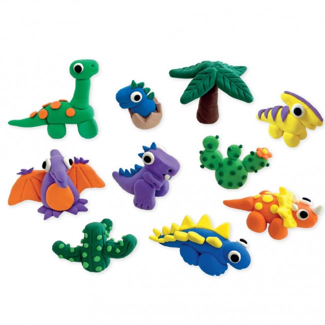 Zestaw z gliną Floss&Rock - Clay&Play Dinozaury
