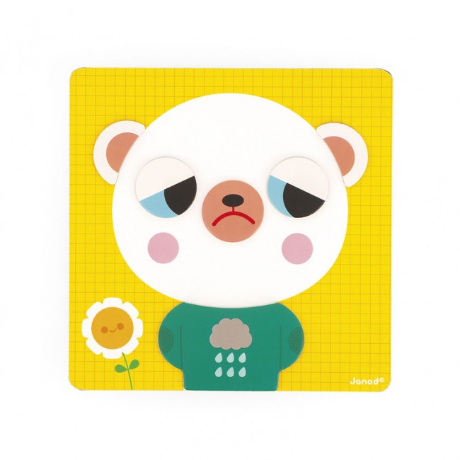 Magnetyczna układanka Janod - Emocje Miś 2+