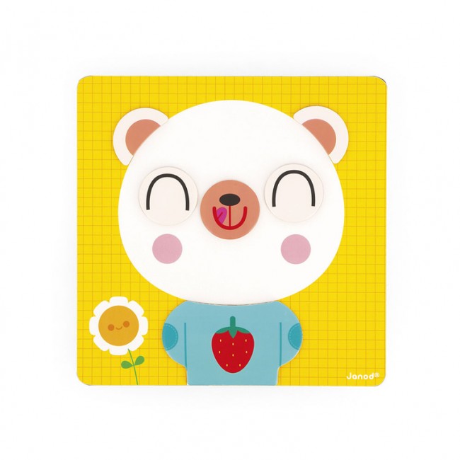 Magnetyczna układanka Janod - Emocje Miś 2+