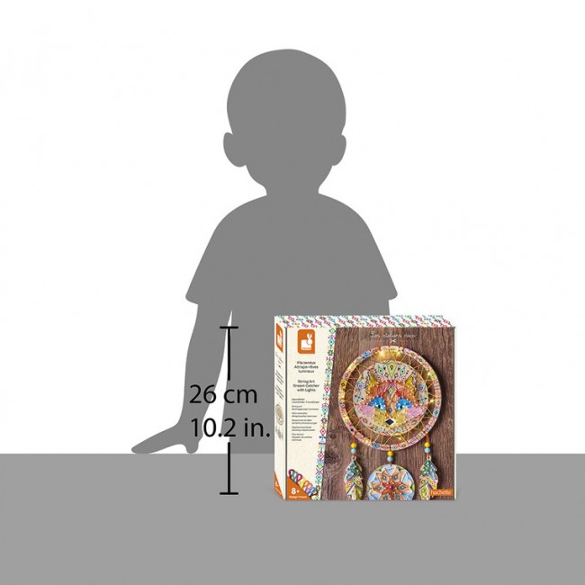 Zestaw kreatywny Przeplatanka 3D String art Janod - Świecący łapacz snów 8+