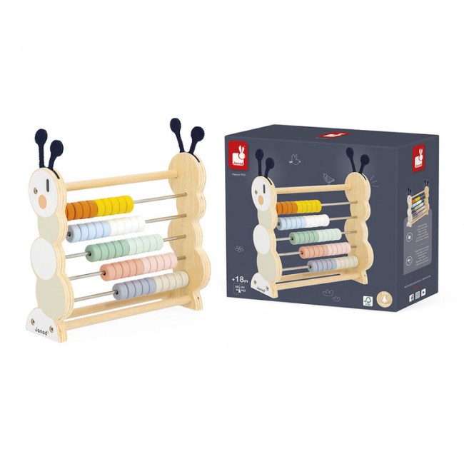 Drewniane liczydło Gąsienica Janod - Sweet Cocoon 18m+