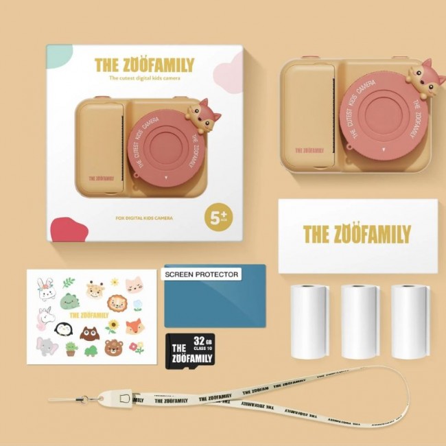 Aparat cyfrowy z drukarką dla dzieci Zoo Print The Zoofamily - Lis