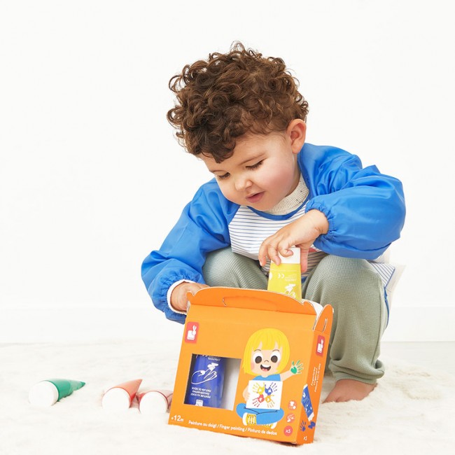 Farbki do malowania rękami 5 kolorów Janod 12m+