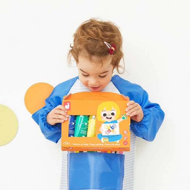 Farbki do malowania rękami 5 kolorów Janod 12m+