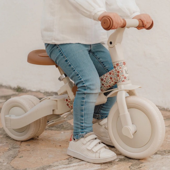 Rowerek trójkołowy 4w1 z rączką Little Dutch - Sunny Flower