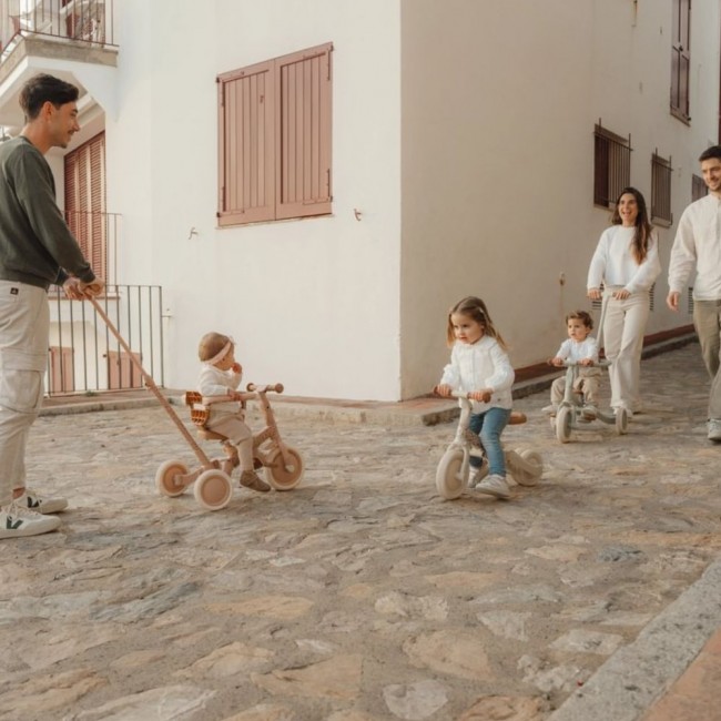 Rowerek trójkołowy 4w1 z rączką Little Dutch - Sunny Flower