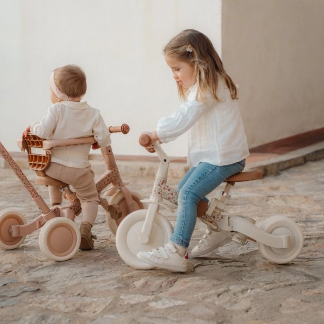 Rowerek trójkołowy 4w1 z rączką Little Dutch - Sunny Flower