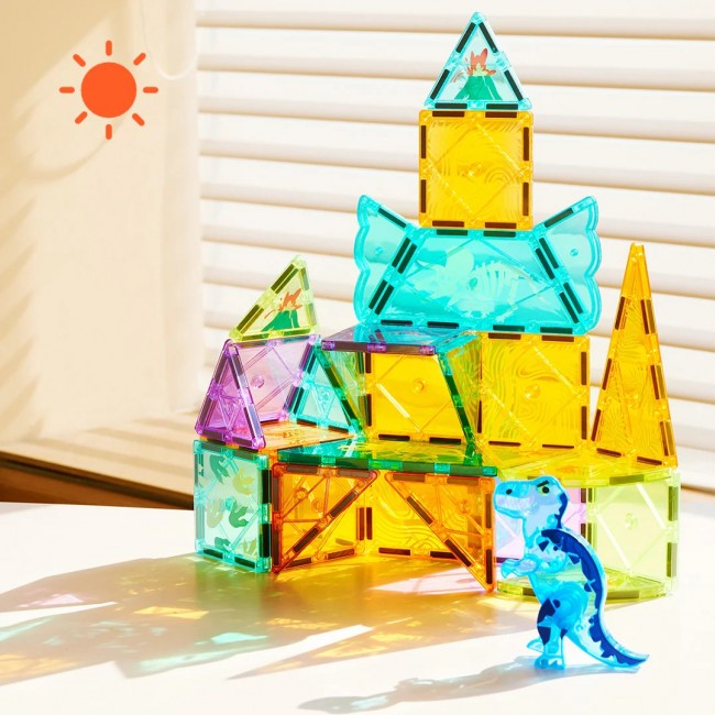 Klocki magnetyczne mideer - Dinozaury 48 el.