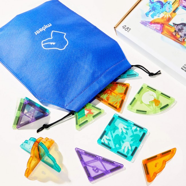 Klocki magnetyczne mideer - Dinozaury 48 el.